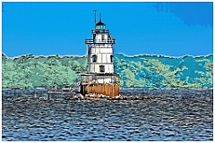 Conimicut Shoal Light in Rhode Island - Digital Painting
